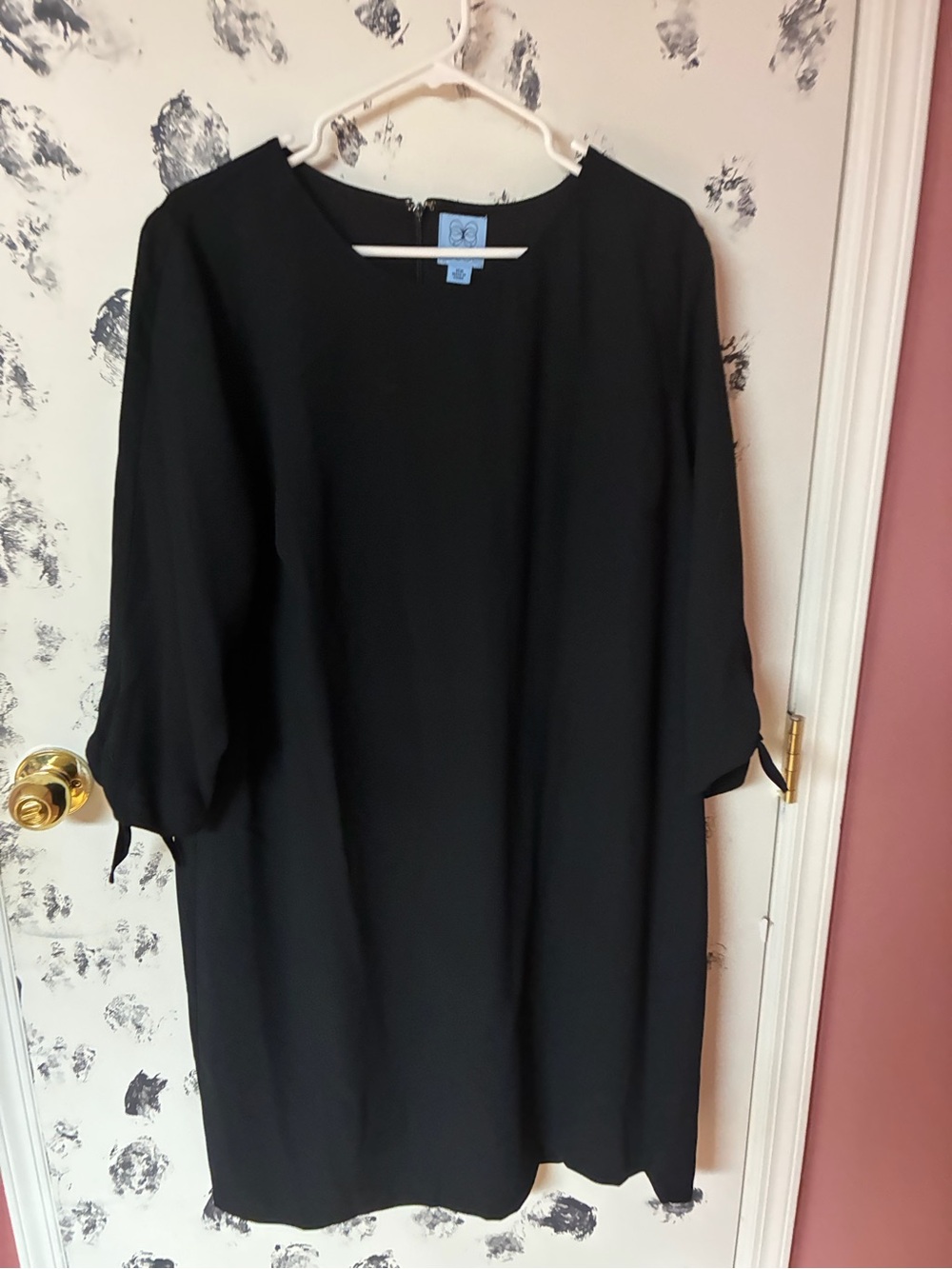 CeCe Black Dress with Yellow-Trim Tag